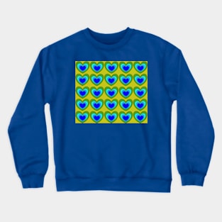 Colorful Hearts - Yellow, Green, Blue Crewneck Sweatshirt